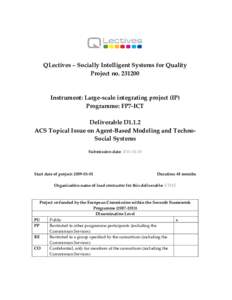 QLectives – Socially Intelligent Systems for Quality Project noInstrument: Large-scale integrating project (IP) Programme: FP7-ICT Deliverable D1.1.2