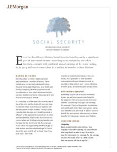 SOCIAL SECURITY INTEGRATING SOCIAL SECURITY INTO RETIREMENT PLANNING E