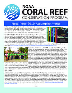 NOAA Coral Reef Conservation Program Fiscal Year 2010 Accomplishments