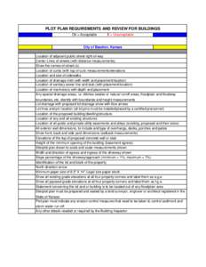 PLOT PLAN REQUIREMENTS AND REVIEW FOR BUILDINGS Ok = Acceptable X = Unacceptable  City of Basehor, Kansas