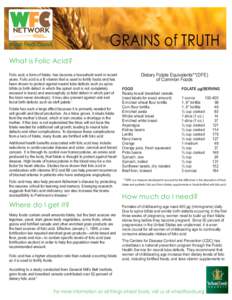 B vitamins / Alcohols / Folic acid / Neural tube defect / Spina bifida / Folate deficiency / White bread / Food fortification / Refined grains / Nutrition / Food and drink / Health