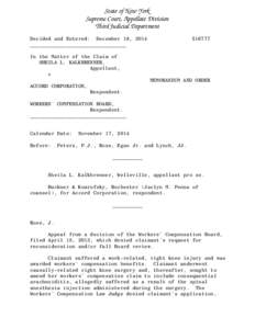 State of New York Supreme Court, Appellate Division Third Judicial Department Decided and Entered: December 18, 2014 ________________________________