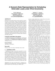 A Scenario State Representation for Scheduling Deferrable Loads under Wind Uncertainty Erwin Walraven Matthijs T. J. Spaan