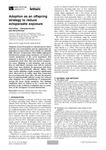 Adoption as an offspring strategy to reduce ectoparasite exposure Pierre Bize1*, Alexandre Roulin2 and Heinz Richner1 1