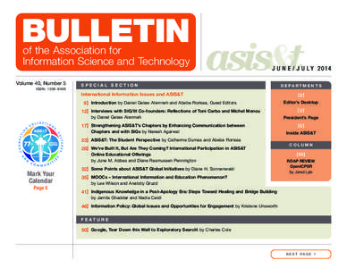 BULLETIN of the Association for Information Science and Technology Volume 40, Number 5