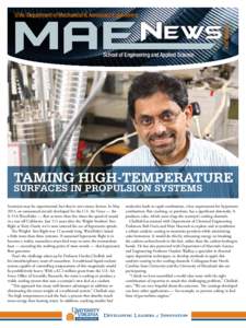 U.Va. Department of Mechanical & Aerospace Engineering  SPRING 2014 News