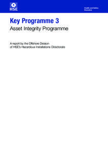 Key Programme 3 - Asset Integrity Programme