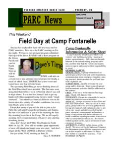 PIONEER AMATEUR RADIO CLUB  - FREMONT, NE June, 2009  PARC News