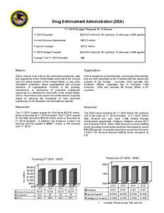 Drug Enforcement Administration (DEA) FY 2015 Budget Request At A Glance FY 2014 Enacted: $2,018.0 million (8,197 positions; 72 attorneys; 3,958 agents)