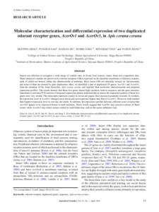 c Indian Academy of Sciences  RESEARCH ARTICLE  Molecular characterization and differential expression of two duplicated