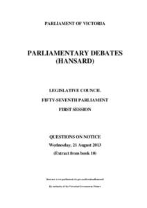 EXTRACTFROMBOOK  PARLIAMENT OF VICTORIA PARLIAMENTARY DEBATES (HANSARD)