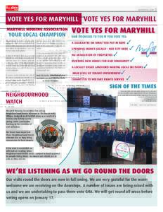 DecemberVOTE YES FOR MARYHILL VOTE YES FOR MARYHILL MARYHILL HOUSING ASSOCIATION
