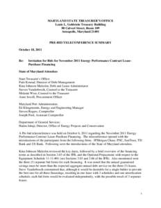 Invitation for bid / Energy Savings Performance Contract / World Trade Center / Energy conservation in the United States / Sales / New York City