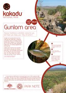 Gunlom campsite and walks facsheet, Kakadu National Park