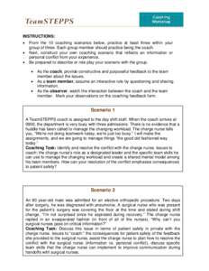 Microsoft Word - CAH Coaching Scenarios Revised