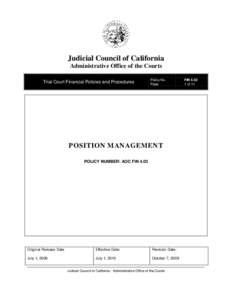 Judicial Council of California Administrative Office of the Courts Trial Court Financial Policies and Procedures Policy No. Page