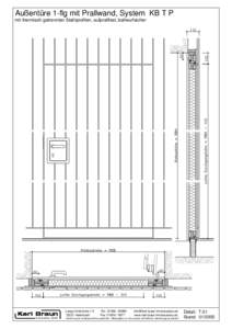 Außentüre 1-flg mit Prallwand, System KB T P mit thermisch getrennten Stahlprofilen, aufprallfest, ballwurfsicher