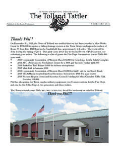 The Tolland Tattler The Newsletter of the High Country - Tolland, Massachusetts