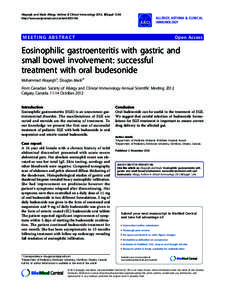 Alsayegh and Mack Allergy, Asthma & Clinical Immunology 2012, 8(Suppl 1):A6 http://www.aacijournal.com/content/8/S1/A6 ALLERGY, ASTHMA & CLINICAL IMMUNOLOGY