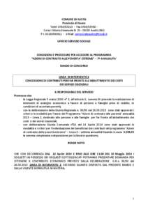 COMUNE DI AUSTIS Provincia di Nuoro Telef[removed]Fax[removed]Corso Vittorio Emanuele N[removed]Austis (NU) P.I[removed]e-Mail: [removed] UFFICIO SERVIZIO SOCIALE