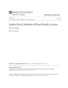 DePaul Law Review Volume 53 Issue 4 Summer 2004: Symposium - Race to Execution Article 6