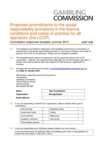 Response form LCCP consultation September 2013