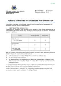 Microsoft Word - T[removed]Candidate Notes for Second Part Exam.docx