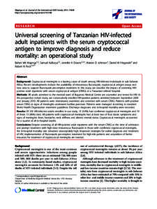 Wajanga et al. Journal of the International AIDS Society 2011, 14:48 http://www.jiasociety.org/content[removed]RESEARCH  Open Access