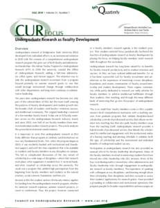 FALL 2010 • Volume 31, Number 1  Quarterly CUR Focus