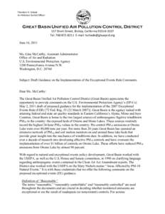 Theodore D. Schade  Air Pollution Control Officer  GREAT BASIN UNIFIED AIR POLLUTION CONTROL DISTRICT 157 Short Street, Bishop, California 93514‐3537  Tel: 760‐872‐8211  E‐mail: tschade@gbuapcd.o