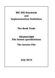 BIC EDI Standards and Implementation Guidelines The Book Trade