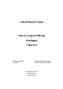 Mack Roach Anleu Judgment Writing Final report 14  May 2010
