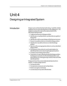 Chapter 3: Unit 4 - Designing an Integrated System  Unit 4 Designing an Integrated System  Introduction