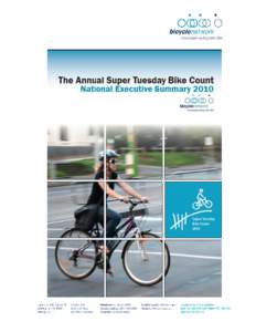 The Annual Super Tuesday Bike Count National executive summary 2010 Introduction to 2010 The annual Super Tuesday bike count first took place in 2007 and comprised a bike count in four inner Melbourne local government a