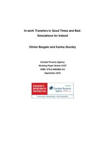 In-work Transfers in Good Times and Bad: Simulations for Ireland