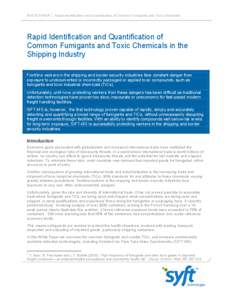 Rapid Identification and Quantification of Common Fumigants and Toxic Chemicals in the Shipping Industry