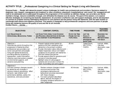 Microsoft Word - Professional Care in a Clinical Setting for People Living with Dementia