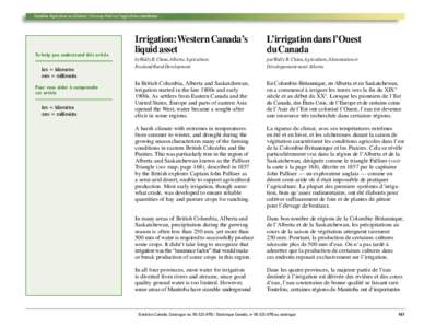 Canadian Agriculture at a Glance / Un coup d’œil sur l’agriculture canadienne  To help you understand this article km = kilometre mm = millimetre