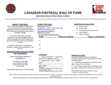 CFHOF / Canadian football / Football