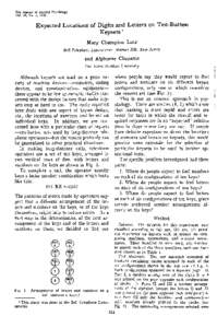 The Journal 0/ Applied Psycholoty Vol. 39, No S, 1955 Expected Locations of Digits and Letters on Ten-Button Keysets* Mary Champion Lutz