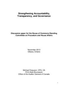 Strengthening Accountability, Transparency, and Governance