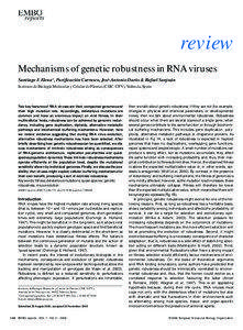 review review Mechanisms of genetic robustness in RNA viruses