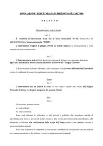 ASSOCIAZIONE “RETE ITALIANA DI MICROFINANZA” (RITMI)