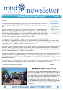 Motor Neurone Disease Association of WA Inc  newsletter April[removed]Hello all,