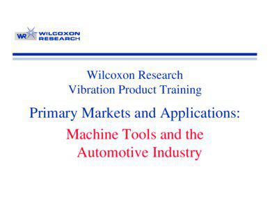 Wilcoxon Research Vibration Product Training