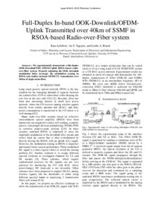 Multiplexing / Data transmission / Electronic engineering / Fiber-optic communications / Orthogonal frequency-division multiplexing / Software-defined radio / Wavelength-division multiplexing / Modulation / Bit error rate / OSI protocols / Telecommunications engineering / Telecommunications