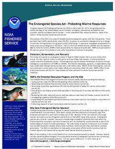 Endangered and Threatened Species under NMFS’ Jurisdiction