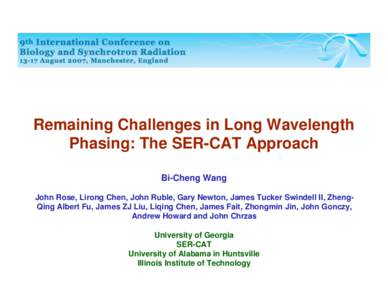 Science / Materials science / Anomalous scattering / Beamline / X-ray / Sulfur / Single wavelength anomalous dispersion / Chemistry / Crystallography / Physics