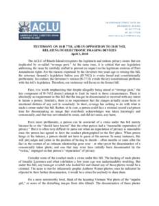 128 DORRANCE STREET, SUITE 400 PROVIDENCE, RI7171 (tf) www.riaclu.org | 