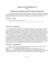 ARTICLES OF INCORPORATION